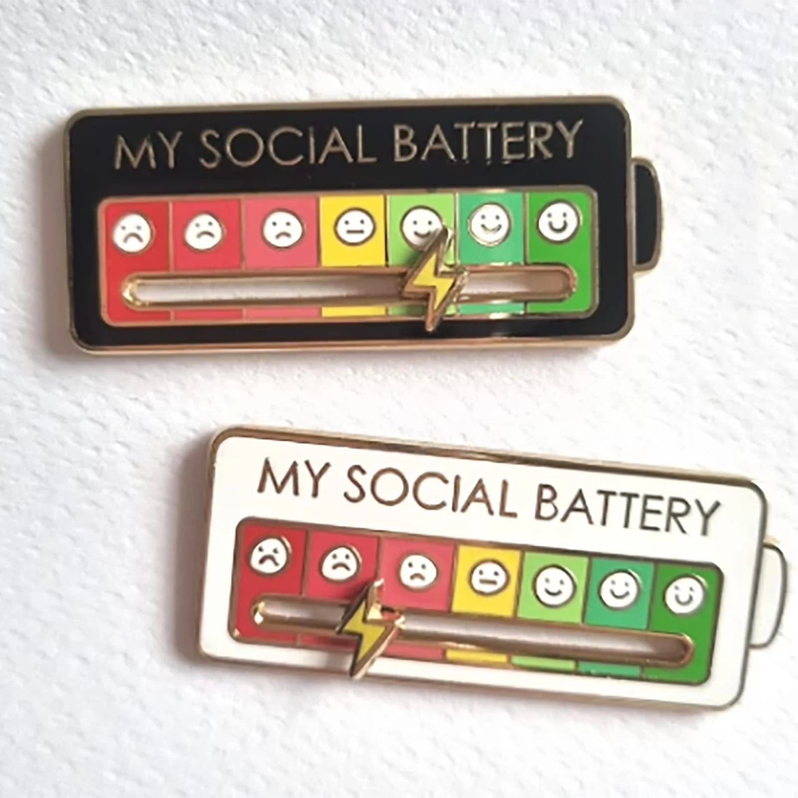 Emotions Enamel Pins My Social Battery Mood Tracker Metal Brooch Badges Fashion Jewelry Accessorie Gift Trendy Lapel on Backpack